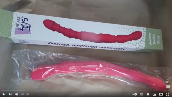 video double dildo dream toys silicone pink