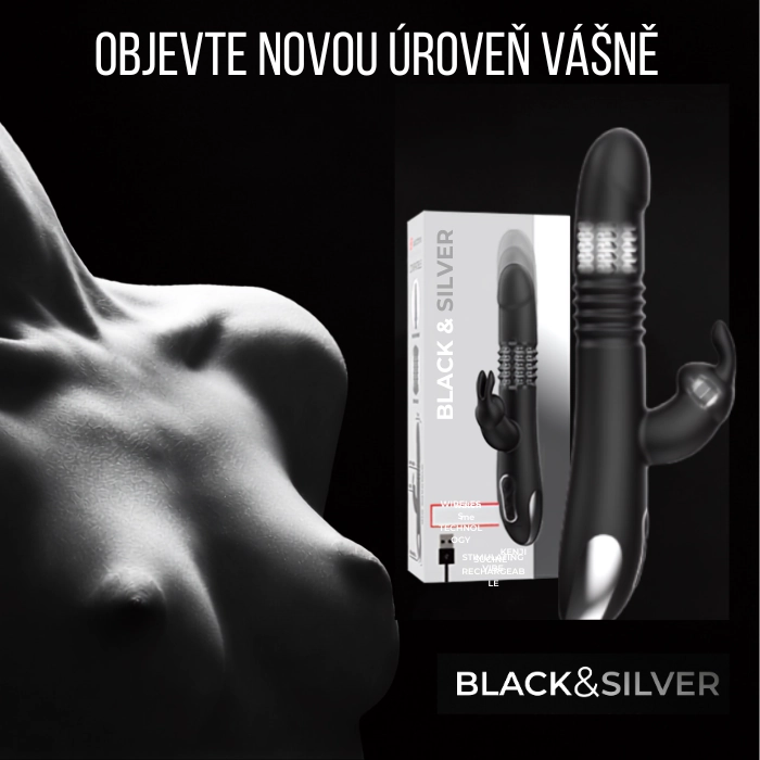 Black&Silver Kenji Up and Down rotační Rabbit vibrátor