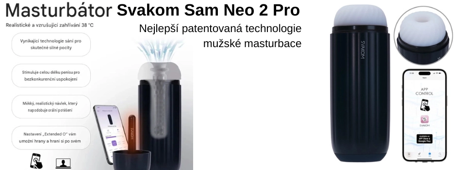 Svakom Sam Neo 2 Pro chytrý masturbátor je vylepšená verze oblíbeného masturbátoru s revoluční technologii 