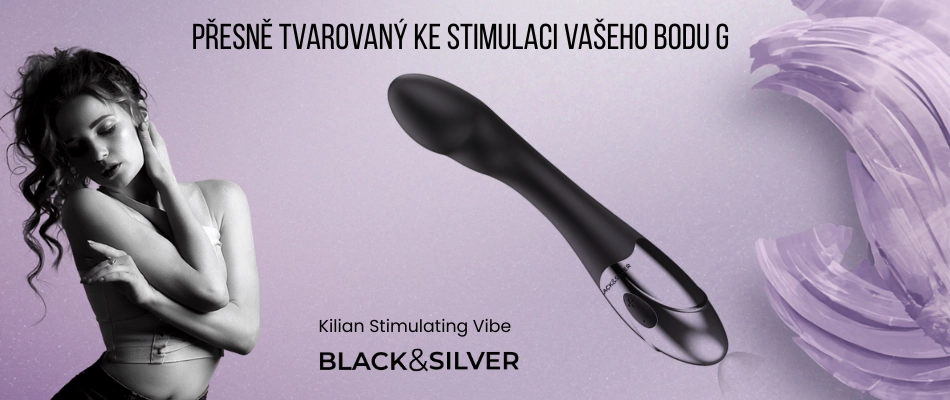 Black&Silver Kilian luxusní černý vibrátor na bod G