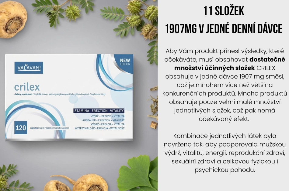 Crilex obsahuje dostatečné množství účinných složek
