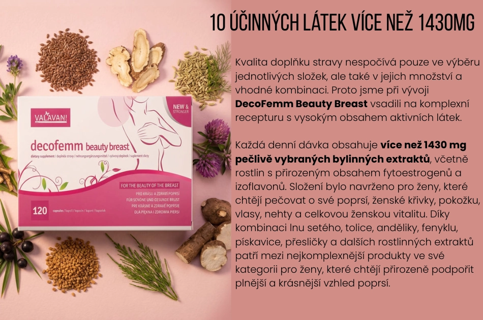 10 účinných látek více než 1430 mg