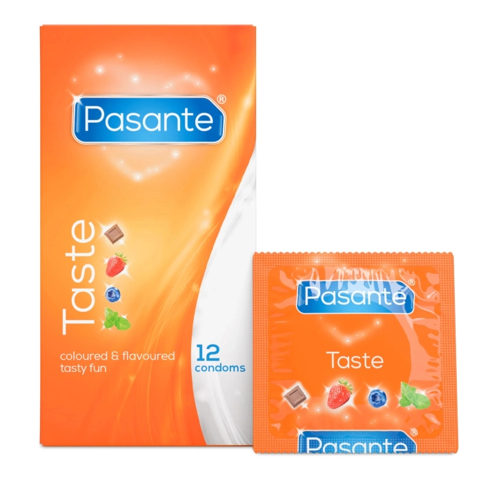 Kondomy Pasante Taste s příchutí 12 ks