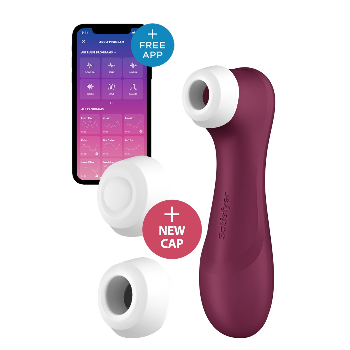 Satisfyer Pro 2 Generation 3 Vibration and Bluetooth App Wine Red