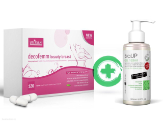 Akční set DecoFemm Beauty Breast 120 kapslí + BraUP Gel 150ml 