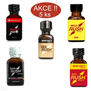 Poppers Rush 25 ml Big Mix Pack 5ks za akční cenu