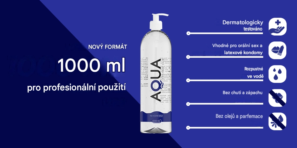 lubrikační gel aqua quality water based 1000 ml banner