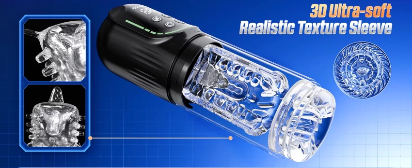 Automatic Thrusting Rotating Suction Masturbator Modes realistická textura