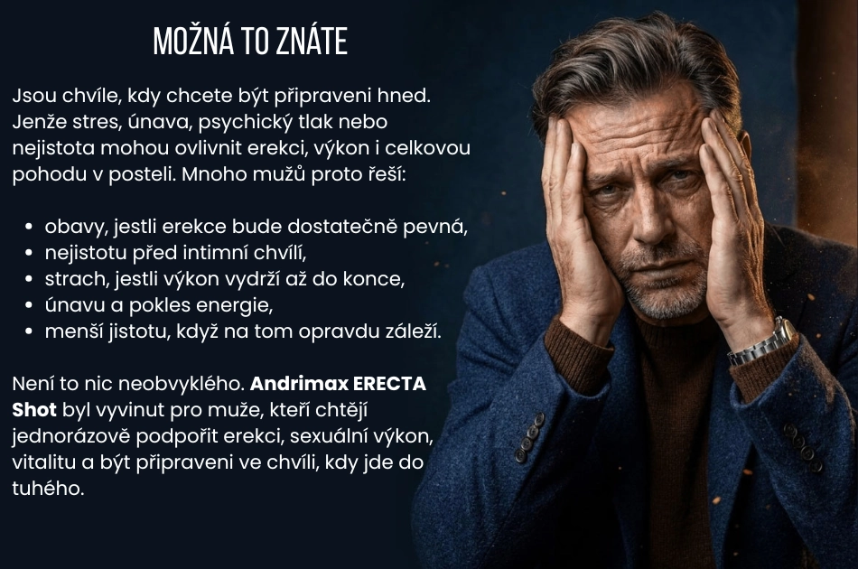  Andrimax ERECTA Shot byl vyvinut pro muže, kteří chtějí jednorázově podpořit erekci