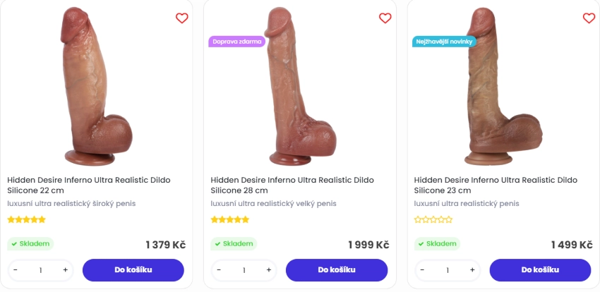 nové produkty od prověřených značek sexshopu