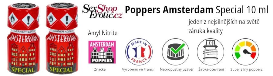 Amsterdam Special Poppers v 10ml jsou nové poppers vyráběné ve Francii, je zárukou kvality