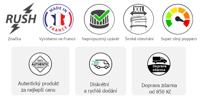 Parametry poppers Rush Amyl Ecstasy mix pack