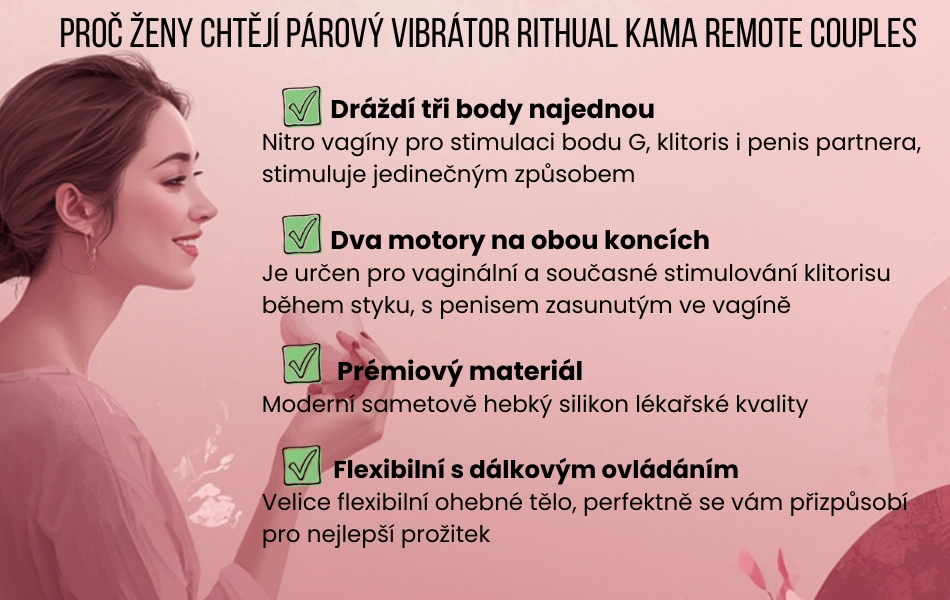 Proč ženy chtějí černý párový vibrátor Rithual Kama Remote Couples