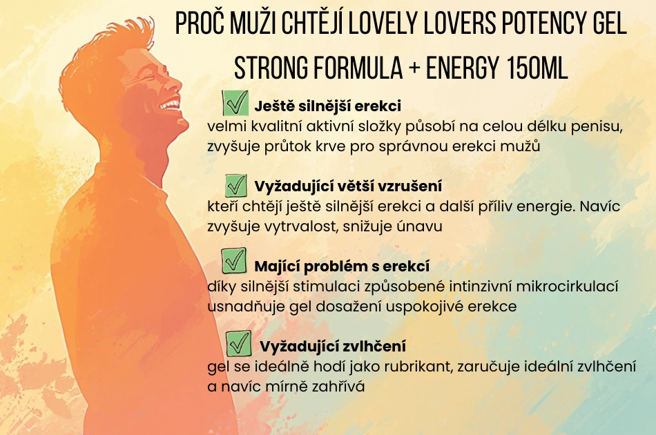 proč chtějí Lovely Lovers POTENCY Gel STRONG FORMULA + ENERGY 150ml