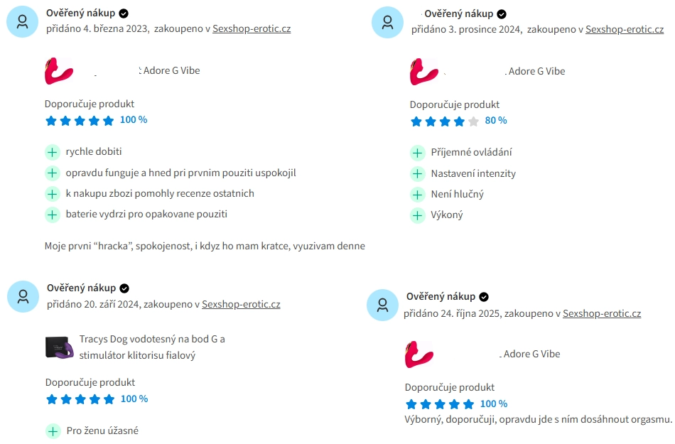 Recenze vibrátoru Adore Dual Tracys G Vibe