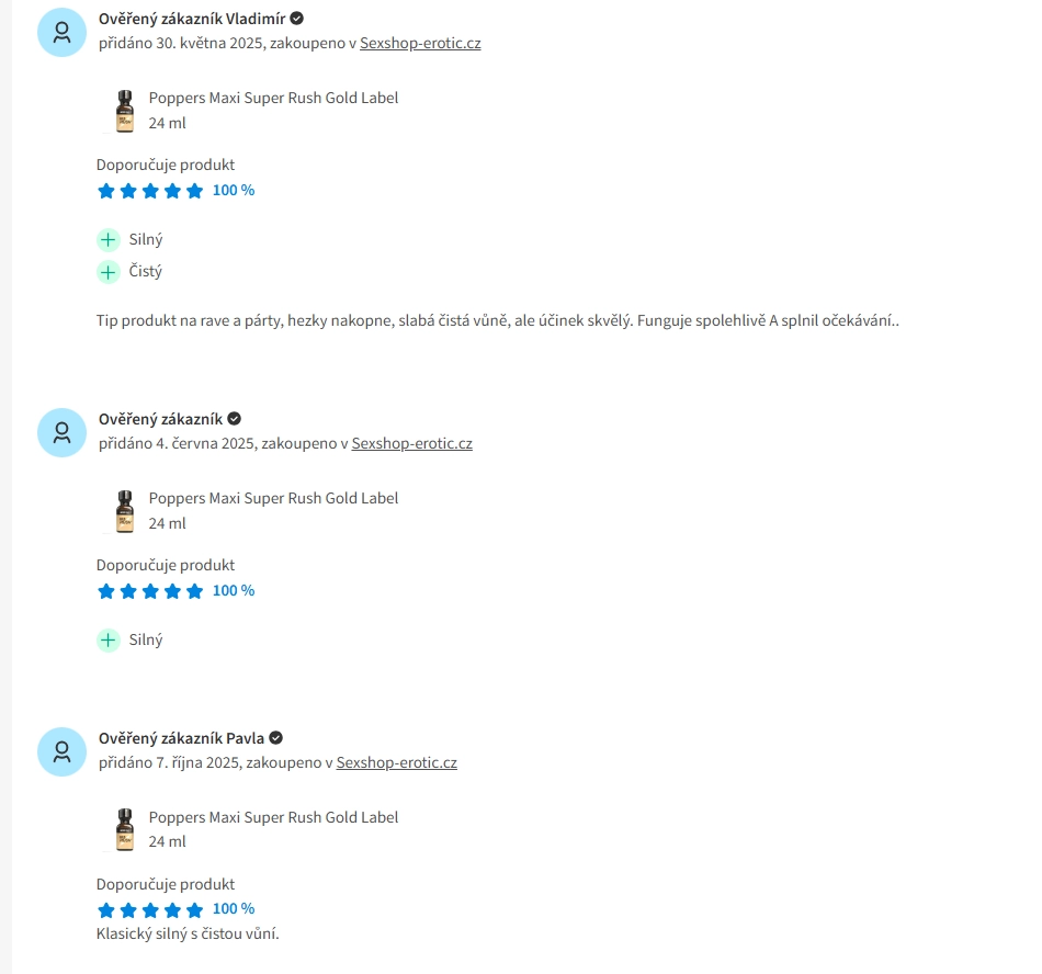 Recenze Poppers Gold Rush big