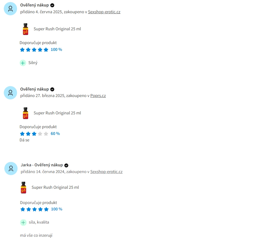 Recenze Poppers Super Rush Original
