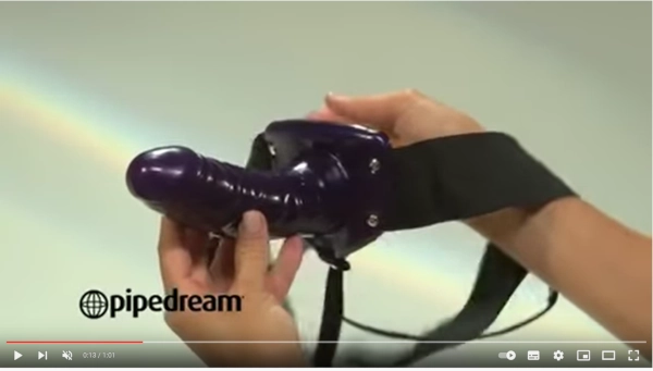 video pipedream fetish fantasy for him or her vibrating hollow strap-on black