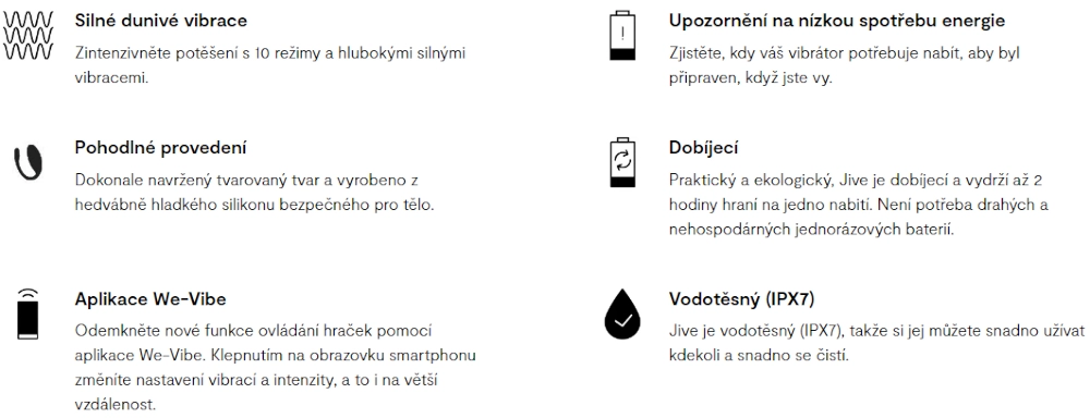 We-Vibe Jive modré přehled funkcí