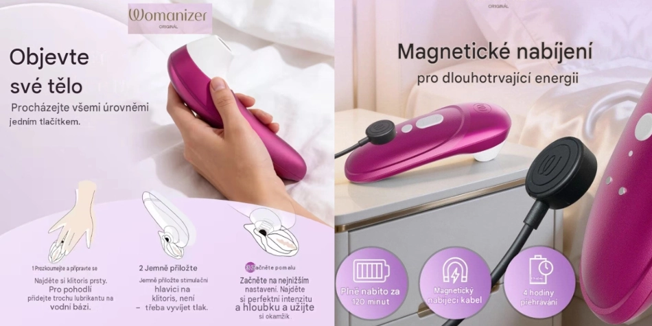 objevte své tělo s banner funkce Vibrant Clitoral Stimulator Womanizer Pro Pleasure Air Technology 