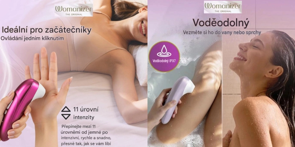 voděodolný Vibrant Clitoral Stimulator Womanizer Pro Pleasure Air Technology